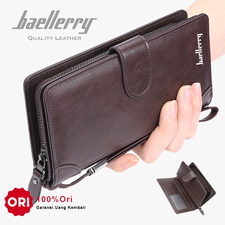 BAELLERRY S6701 Dompet Pria Wanita Panjang Bahan Kulit PU Leather Premium BAEOS