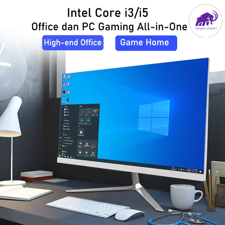 MA Komputer Full PC All-in-One Baru Terbaru HD Super Tipis Intel Core i3/i5/i7 Untuk Rumah, Belajar, Kantor, Gaming dan Hiburan - 19/22/24/27 Inch Curve Gratis Keyboard dan Mouse! . Kemasan karton dan busa Rak Kayu Inklusif.Garansi 1 Tahun.
