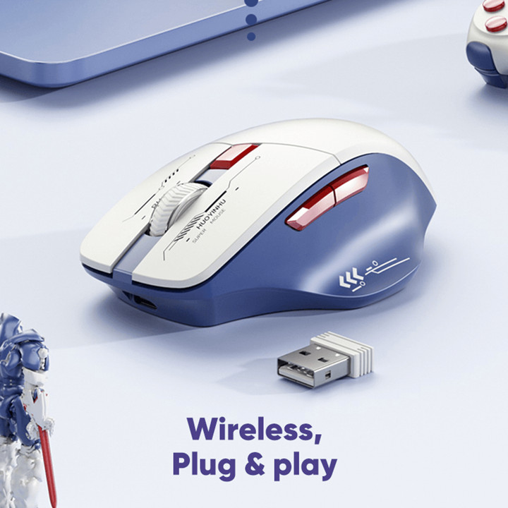 MOFii Mouse Wireless Gaming Rechargeable Baterai Type-C Fast Charging 1600DPI RGB Light P6