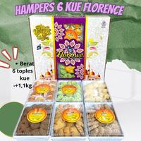 Paket kue kering lebaran isi 6 toples nastar,putri salju, kue kacang,semprit ,choco cookies INTAN SARI FLORENCE