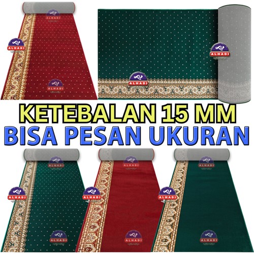 Alhadi Karpet Masjid MAQTRA METERAN Ukuran 100 x 120cm Tebal 15mm Sajadah Mushol