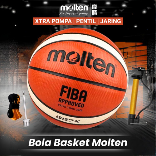 BOLA BASKET MOLTEN GG7X SIZE 7 FIBA APPROVE GRATIS POMPA PENTIL JARING