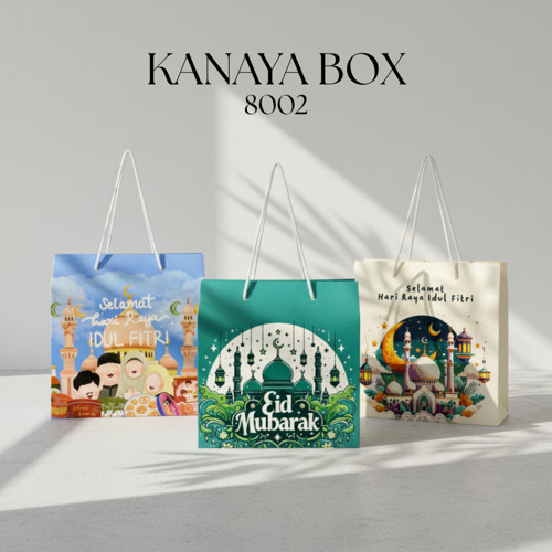SELANGKAH 8002 Kanaya Box Hampers Toples Premium Edisi Lebaran Untuk Souvenir & Kue Kering 18,5x9x19,5 Cm