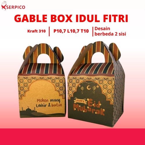 Gable Box Hampers idul fitri merah hijau / gable box LEBARAN Souvenir Gift Pack Snack /Box Hampers Lebaran / Gable Box Lebaran/ Box Jinjing Lebaran / Box Idul Fitri / Bingkisan / Parcel / Kotak Hari Raya