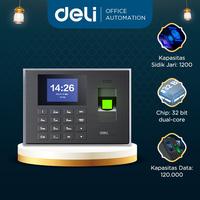 Deli Mesin Absensi Sidik Jari Kapasitas 1200 Bahasa Indonesia ES151