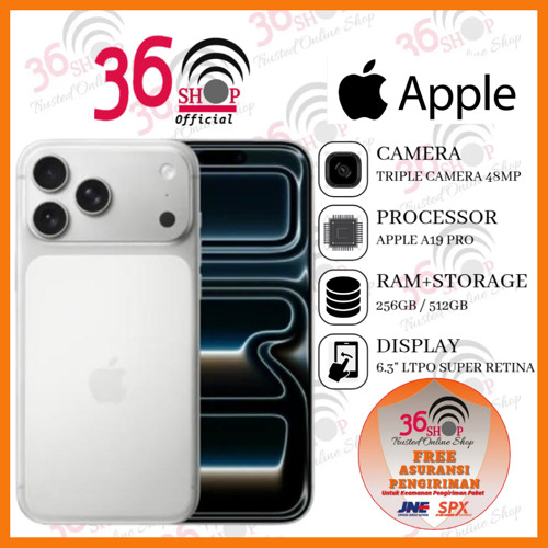 iPhone 17 Pro [256GB] [512GB] Super Retina XDR OLED 6.3 inches - A19 Pro [RESMI]