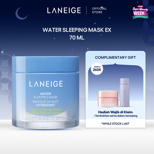 LANEIGE Water Sleeping Mask 70 mL - Masker Tidur Wajah, Kulit Lembap dan Glowing