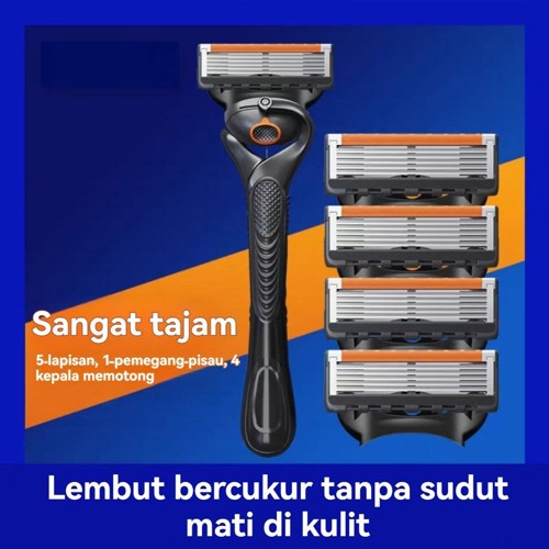 [COD] Alat Cukur Pisau Cukur Manual Pria Pisau 5 Lapis untuk Mencukur Jenggot Wajah Aman dan Nyaman Model Baru