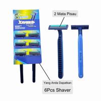 6Pcs Shaver Alat Cukur Potong Kumis Jenggot 2 Pisau Orlee pencukur razor Ketiak