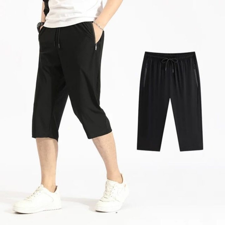 Celana running pria celana 7/8 olahraga gym fitnes Misty elastis tebal