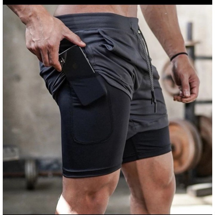 Celana Pendek Olahraga Pria Lari Gym Fitness Training - Celana Legging Running Sport Pria