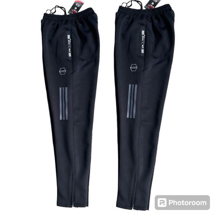 Celana running pria celana training olahraga gym fitnes aerobik yoga misty tebal hitam