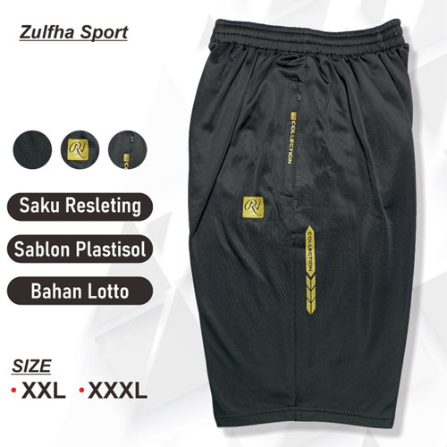 Celana Running 3/4 Sontog Dibawah Lutut Pria Dewasa Bahan Tebal Saku Resleting -
