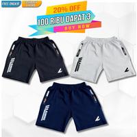 100 Ribu Dapat 3 Celana Pendek Olahraga - Celana Running Pria Sport - Saku Zippe