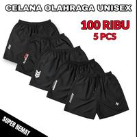 PAKET 5 PCS - Celana Pendek Olahraga Sport Pria Wanita Running Jogging Futsal Ba