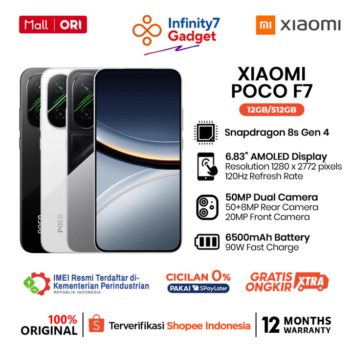 Xiaomi Poco F7 12GB+512GB - Garansi Resmi 1 Tahun