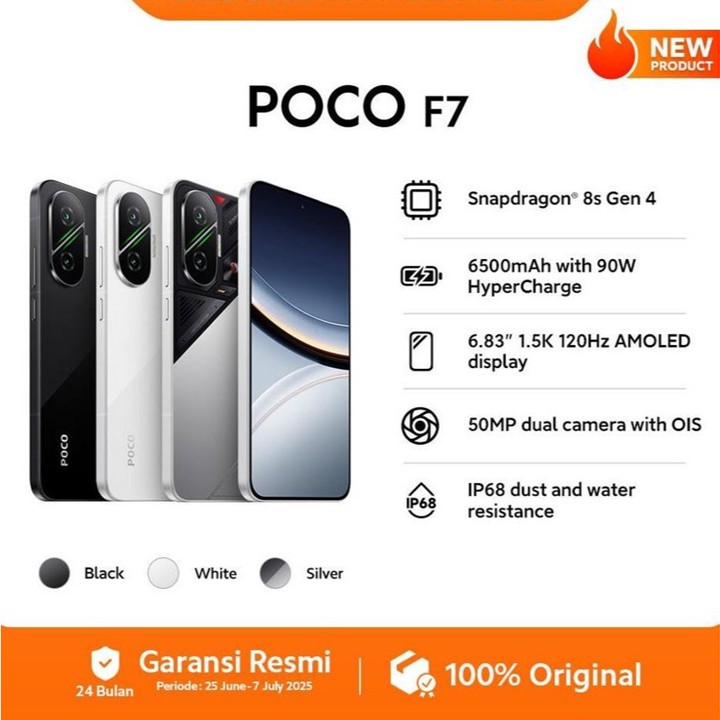 Xiaomi POCO F7 Snapdragon® 8s Gen 4 (12/512GB) - Garansi Resmi