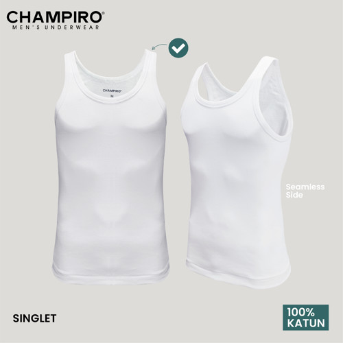 CHAMPIRO - Singlet Putih Pria C.0102W - Pakaian Dalam Pria Singlet 100% cotton i
