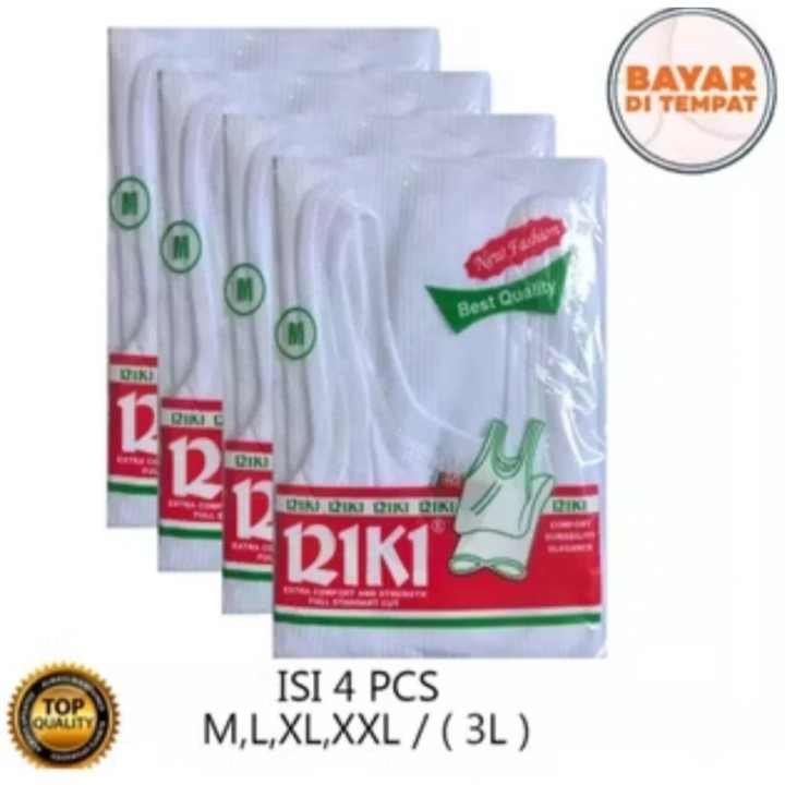 4 PCS Kaos Dalam pria riki/Singlet cowok Dewasa /kaus kutang murah harga grosir