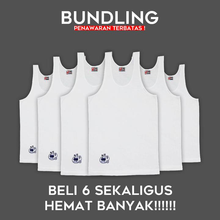 [6 Pcs Lebih Murah] SWAN SHOGUNAVO Kaos Singlet Pria Swan Brand - Type Deluxe
