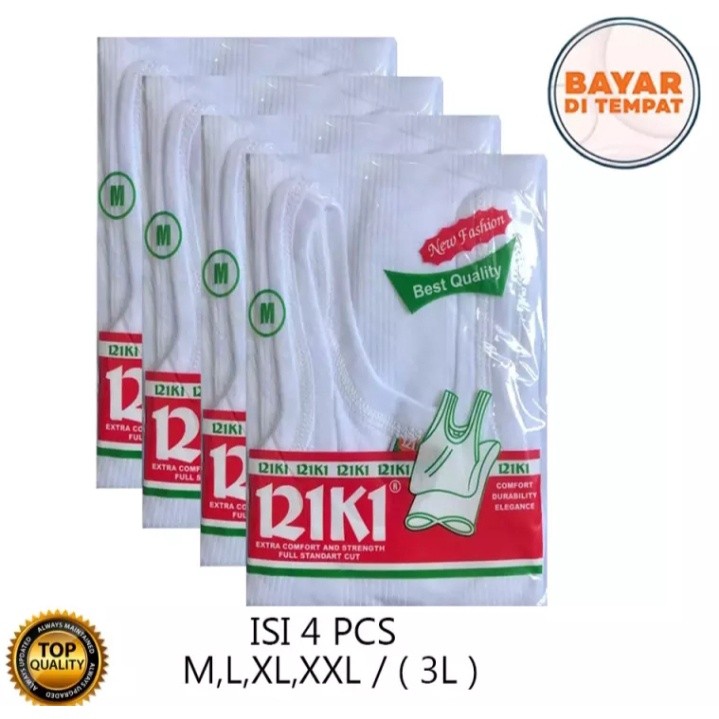 4 PCS Kaos Dalam pria riki/Singlet cowok Dewasa riki/Singlet dewasa/kaus kutang 