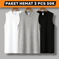 Paket 3 pcs Kaos Dalam Pria Slim Fit Singlet Cowok Dewasa Ka