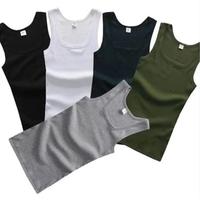 PROMO !!! PAKET HEMAT 5 PCS SINGLET PRIA DEWASA POLOS HITAM PUTIH KATUN SANTAI  