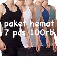 PAKET HEMAT 7 PCS Singlet Kaos Singlet Singlet Polos Singlet Kaos Singlet Pria D