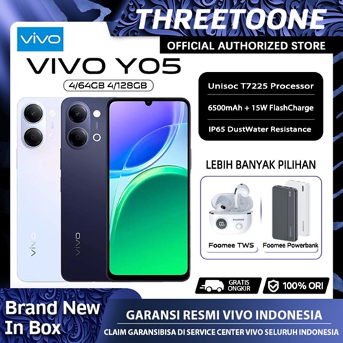 [NEW LAUNCH] Vivo Y05 4/128GB (4+4GB Extended RAM) terbaru 2026 Unisoc T7225 650