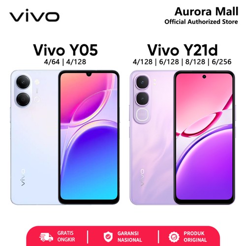 Vivo Y05 Y21d 4/128GB 6/128GB 8/128GB 6000mAh Baterai 44W FlashCharge 50MP Camer