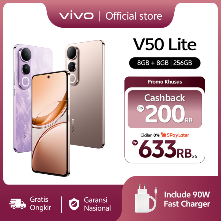 vivo V50 Lite 4G (8/256) Borderless Immersive Screen, Sony IMX882, 6500mAh Batte