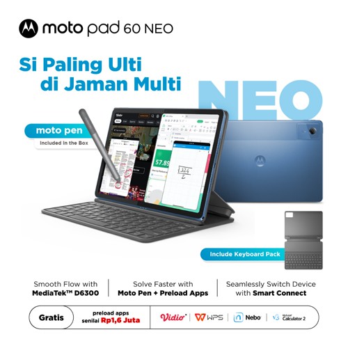 Motopad 60 Neo - 4GB/128GB - MediaTek Dimensity 6300 - 11" IPS 500nits Anti-fing