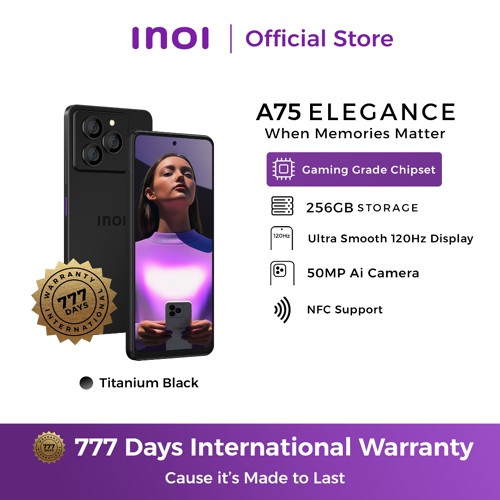 INOI A75 ELEGANCE 6GB + 256GB | Mediatek Helio G99 Octa Core | 50MP Ai Camera | 