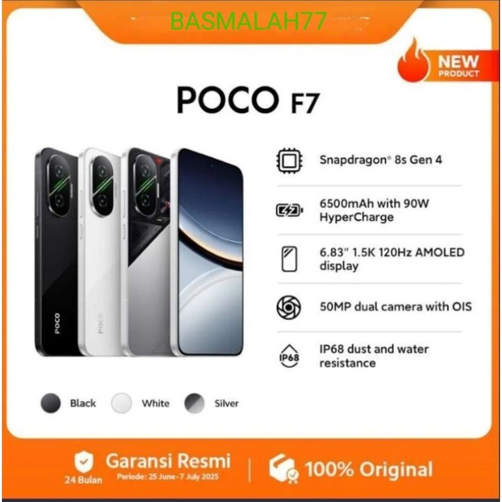 Poco F7 5G 12/512 GB Garansi Resmi New