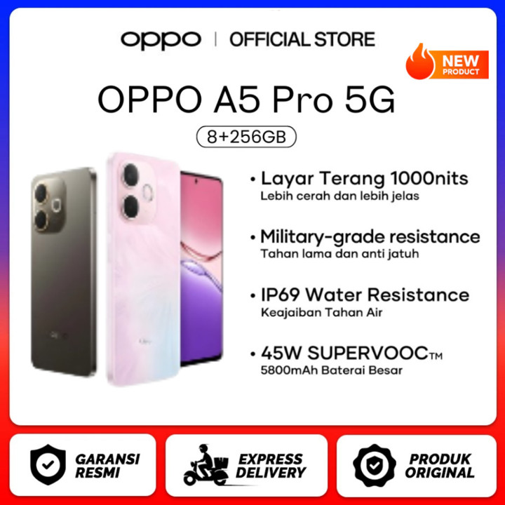 OPPO A5 PRO RAM 8/128GB l OPPO A5 PRO RAM 8/256GB GARANSI RESMI OPPO INDONESIA