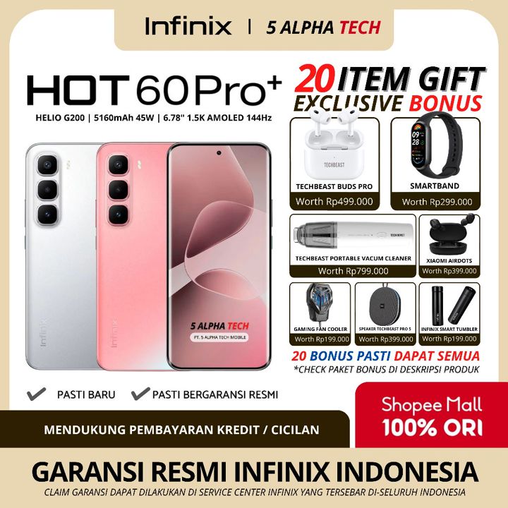 INFINIX Hot 60 Pro+ 8/256GB ( +8GB EXTENDED RAM ) Garansi Resmi Infinix