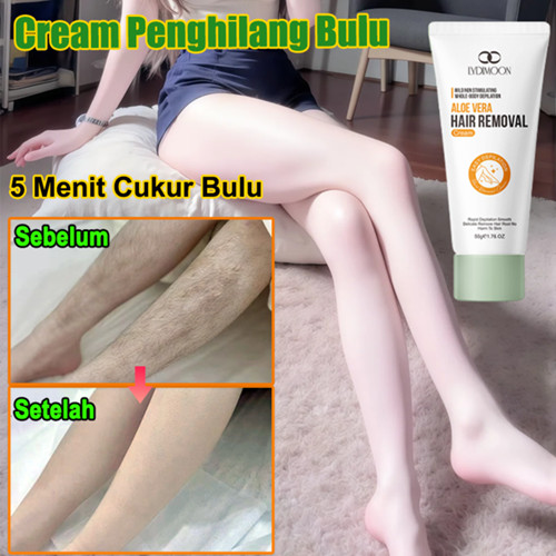 Cream penghilang bulu 50g HALUS TANPA NOGEH Formula Lidah Buaya Lembut untuk Kul