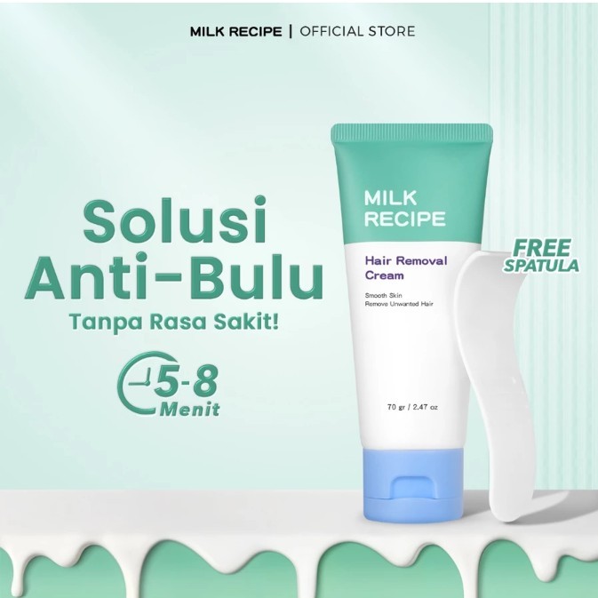 Milk Recipe Hair Removal Cream 70gr - Cream Pembersih Bulu Krim Perontok Bulu Wa