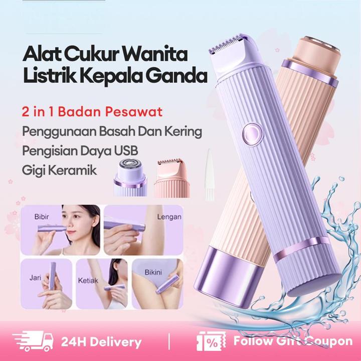 2 IN 1 Alat Cukur Wanita Alat Cukur Bulu Kemaluan Mini Epilator Shaver Hair Penc