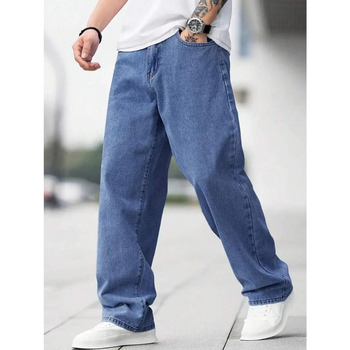CELANA PANJANG DENIM JEANS LOOSE PANTS PRIA DEWASA PREMIUM DENIM JEANS , MODEL K