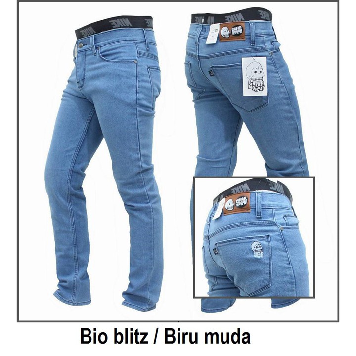 CELANA JEANS PRIA CHEAPMONDAY PENSIL RIPPED SKINNY SLIMFIT STRETCH AS-10 - BIRU 