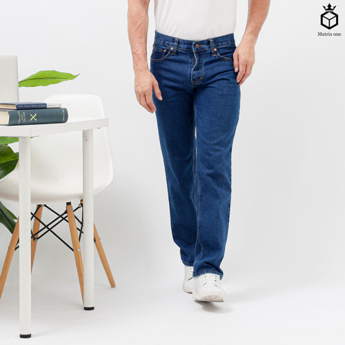 Celana Jeans Pria standart reguler denim biru dongker jumbo size 28-46 Celana Pa
