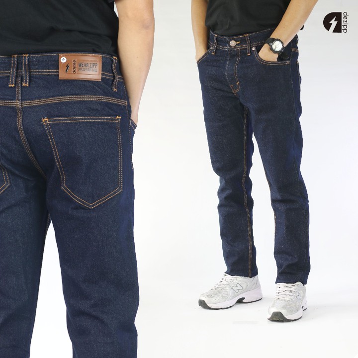 Dezipp Celana Panjang Jeans Denim Pria Skinny Stretch Blue Garmen