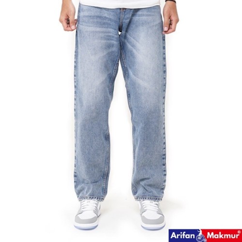 Van Mour Celana Jeans 530   Reguler Spray Blue Stone Sky Blue