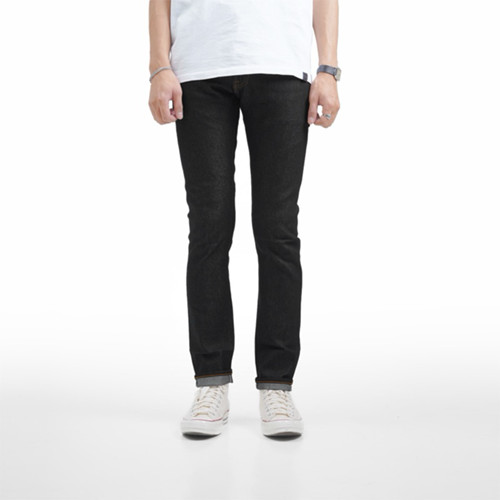 Volkvog Jeans Bufford Celana Panjang Raw Denim Pria Superslim Hitam