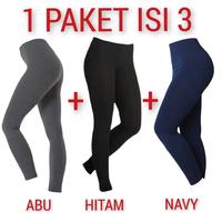 PROMO 3 Pcs  Legging Wanita Dewasa 50RB/Bahan Spandek Jersy 