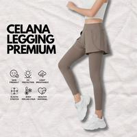 Celana Olahraga Kolor Legging Wanita High Waist Run Polos Ru