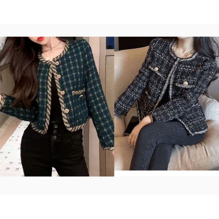 BLAZER VERZIE TWEED WOLL FASHION TERBARU