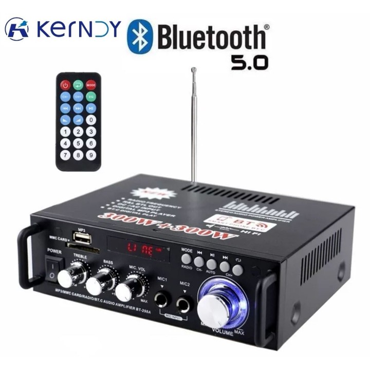 Amplifier BT-298A Bluetooth EQ Audio Amplifier Karaoke Home Theater FM Radio 600W KERNDY amplifier BT298A Original Kerndy