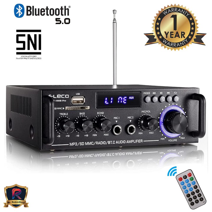 Amplifier Bluetooth EQ Audio 1 tahun garansi Karaoke Home Theater FM Radio 600, 800 watt & 1000 watt